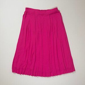 J Crew Vibrant Pink Pleated Skirt
